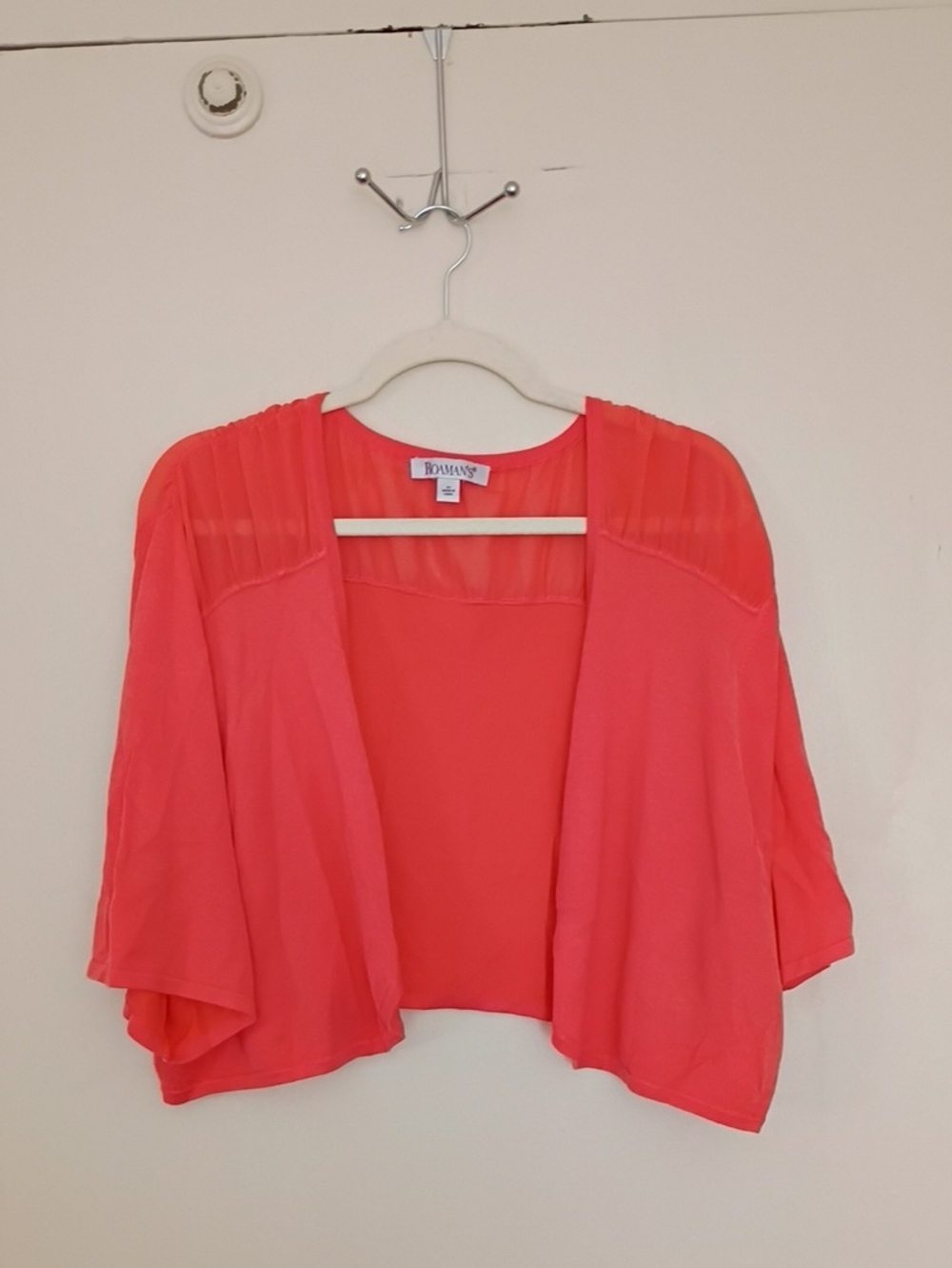 MOVING SALE Romantic Coral Open-Front Women's Sweater Cardigan NWOT Size 30/32